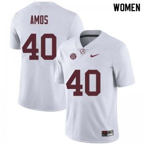 NCAA Women's Alabama Crimson Tide #40 Giles Amos Stitched College Nike Authentic White Football Jersey GO17R50DX